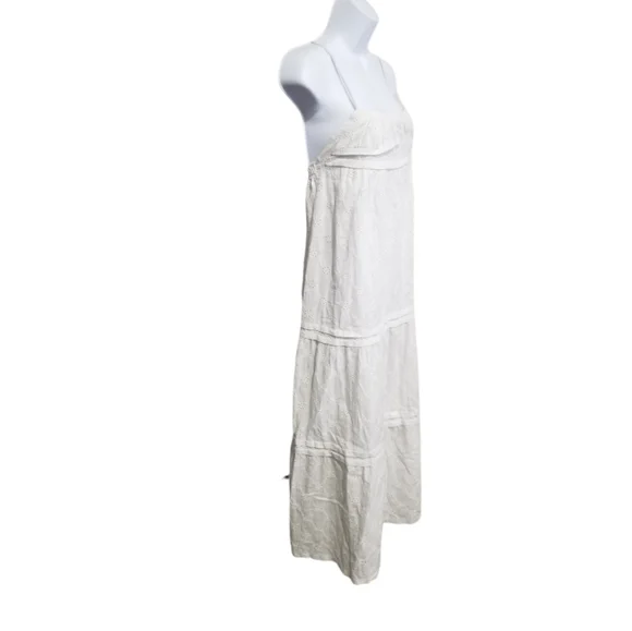 SOLD• Zara White Eyelet Maxi A-line Dress Small - Picture 2 of 6